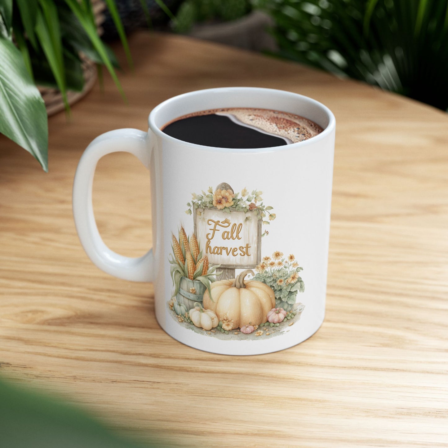 Fall Harvest Watercolor Coffee Mug