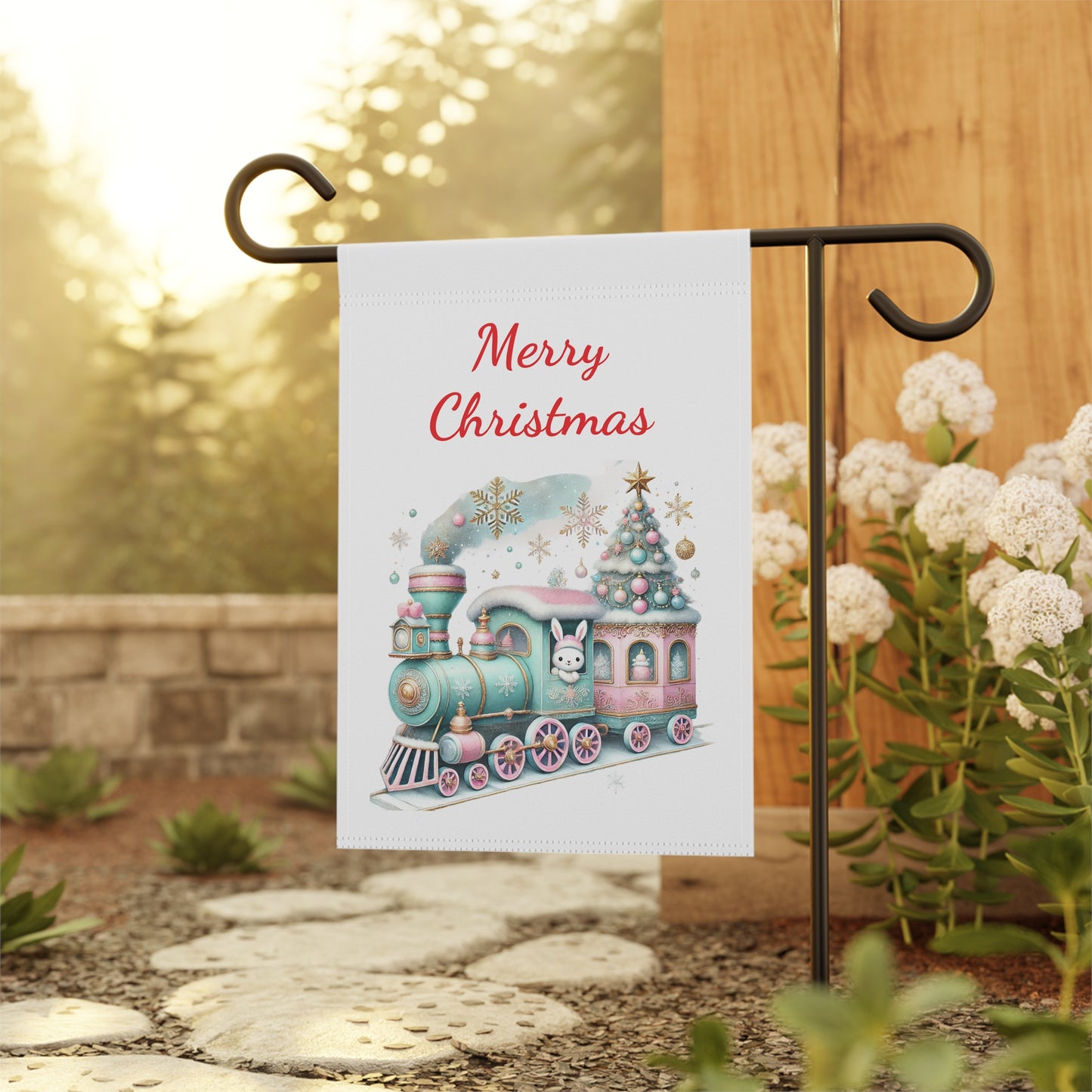 Christmas Train Garden Flag/Banner
