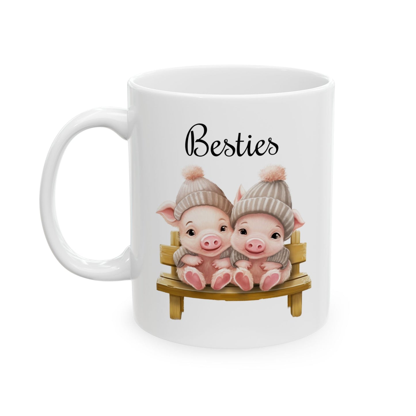 "Besties" Cute Piglet Coffee Mug
