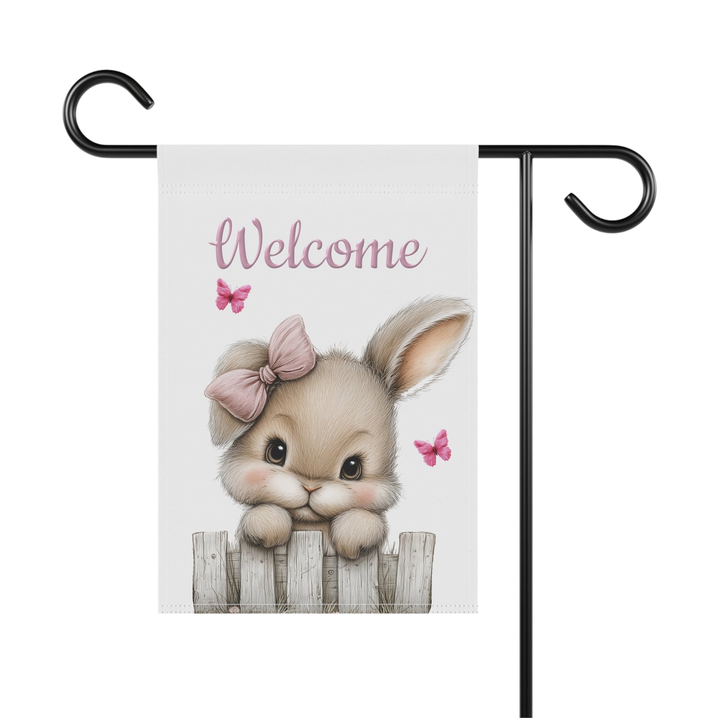 Cute Bunny Welcome Garden Flag