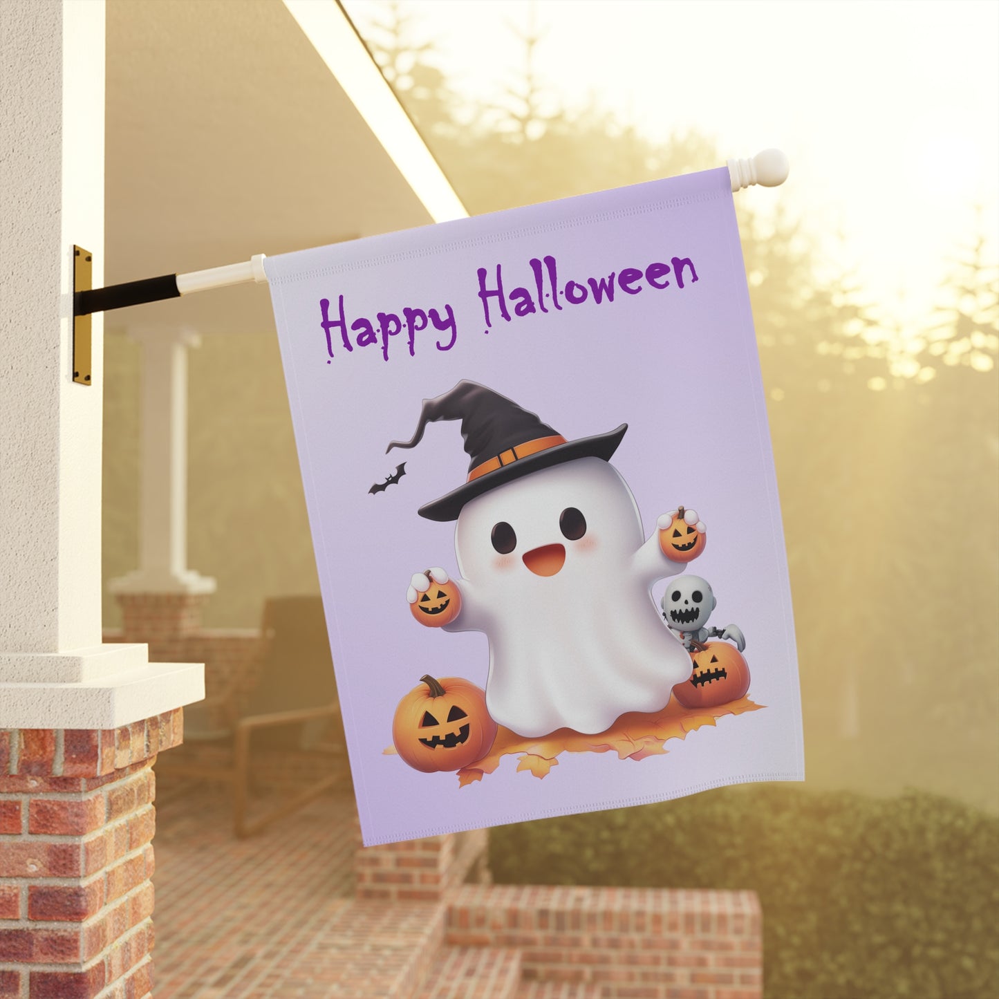 Cute Ghost Halloween Garden Flag