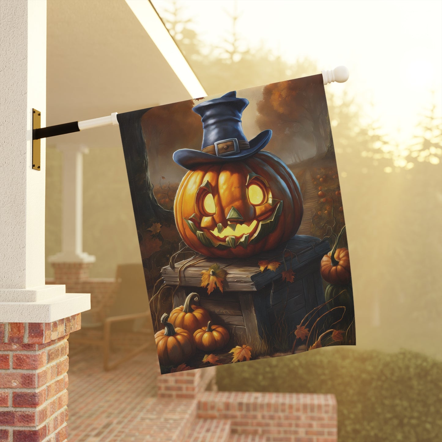 Creepy Jack-O'-Lantern Halloween Garden Flag