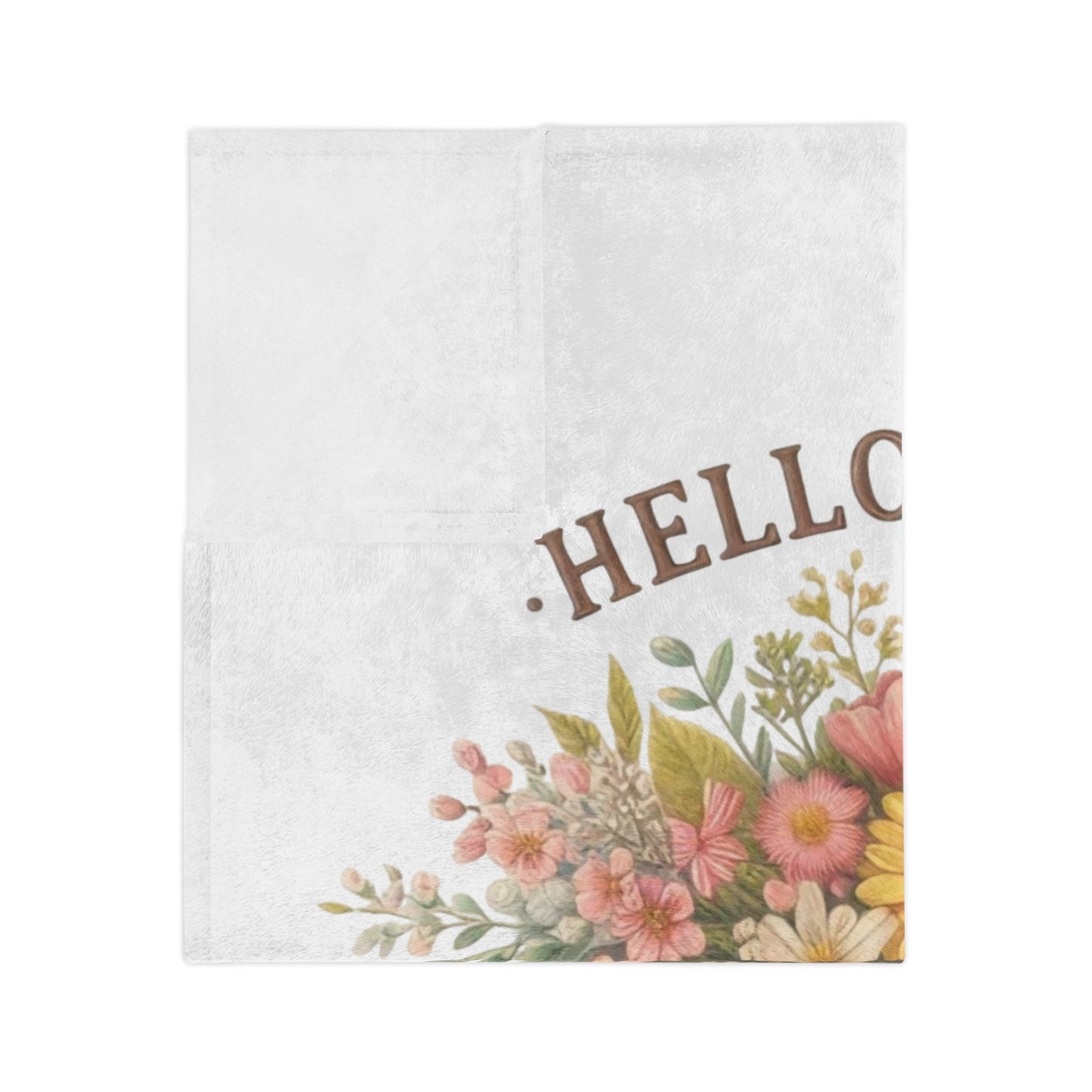 "Hello Spring" Pink Floral Rain Boot Velveteen Blanket