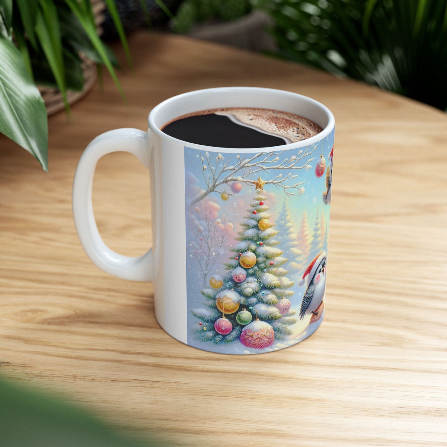 Adorable Christmas Birds Coffee Mug