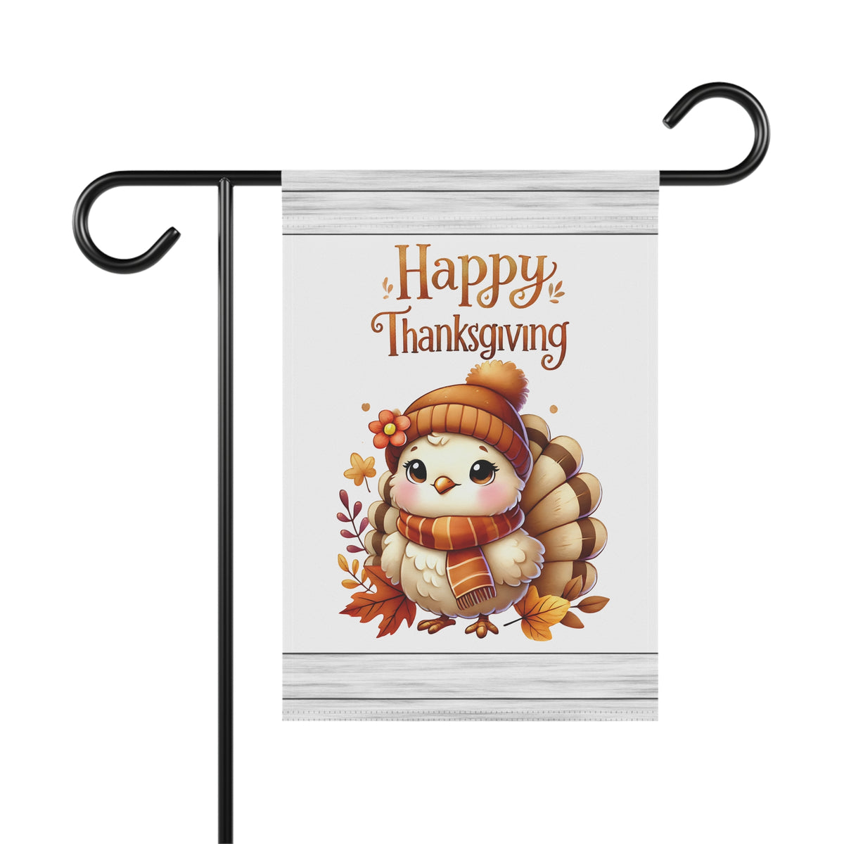 Cute Cozy Turkey Thanksgiving Garden Flag