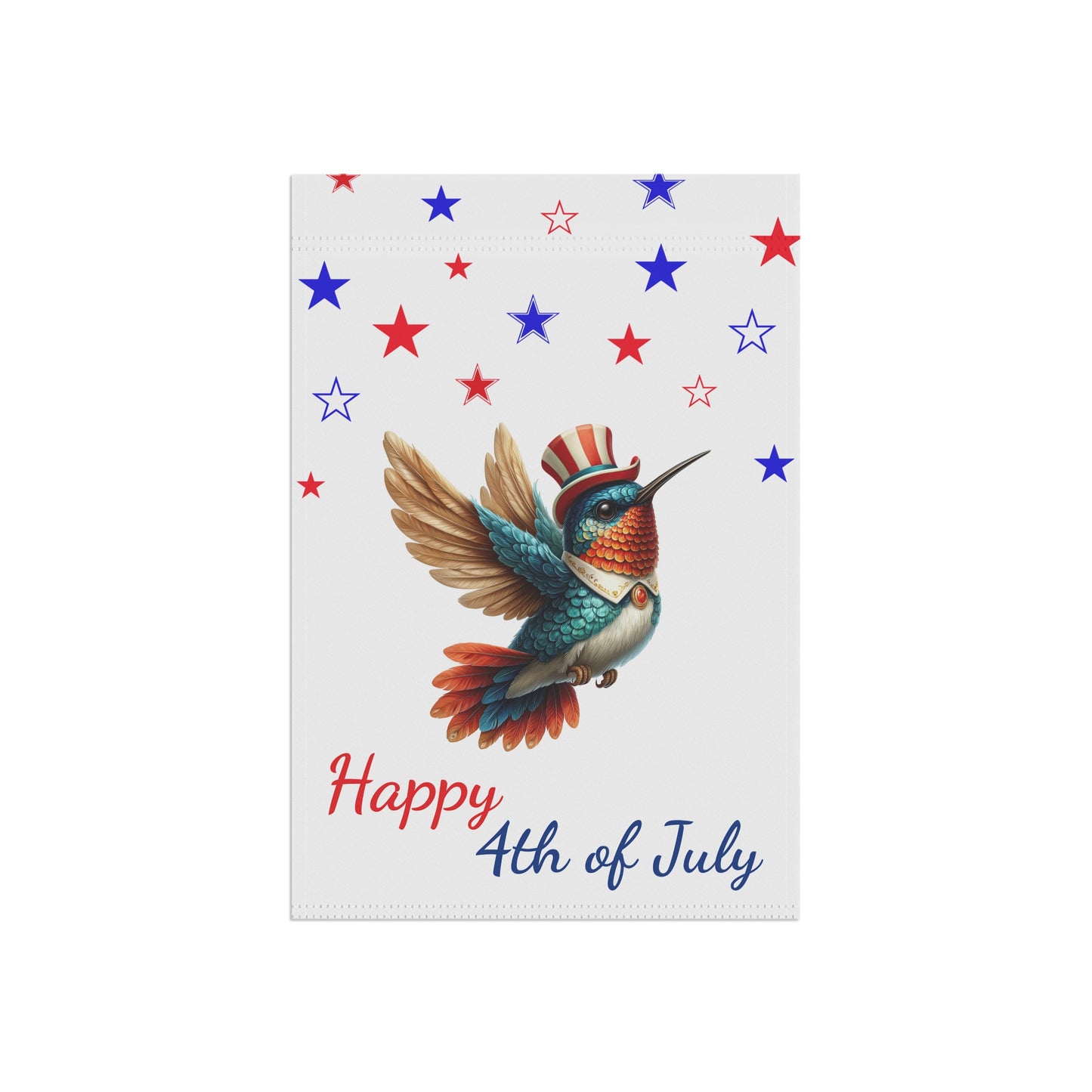 Hummingbird 4th of July Garden Flag