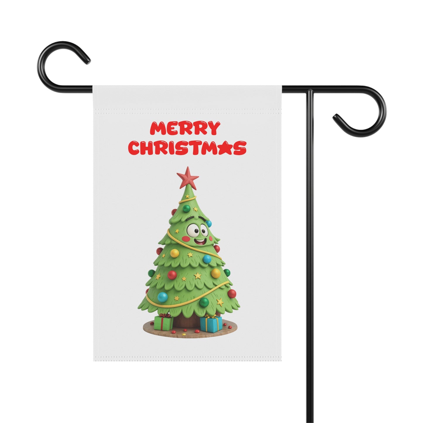 Funny Cartoon Christmas Tree Garden Flag