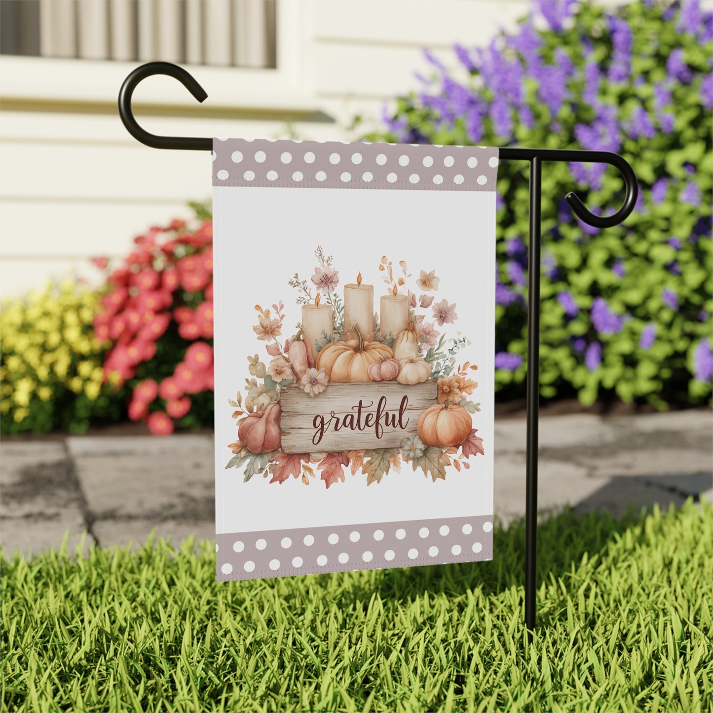 Grateful Autumn Garden Flag