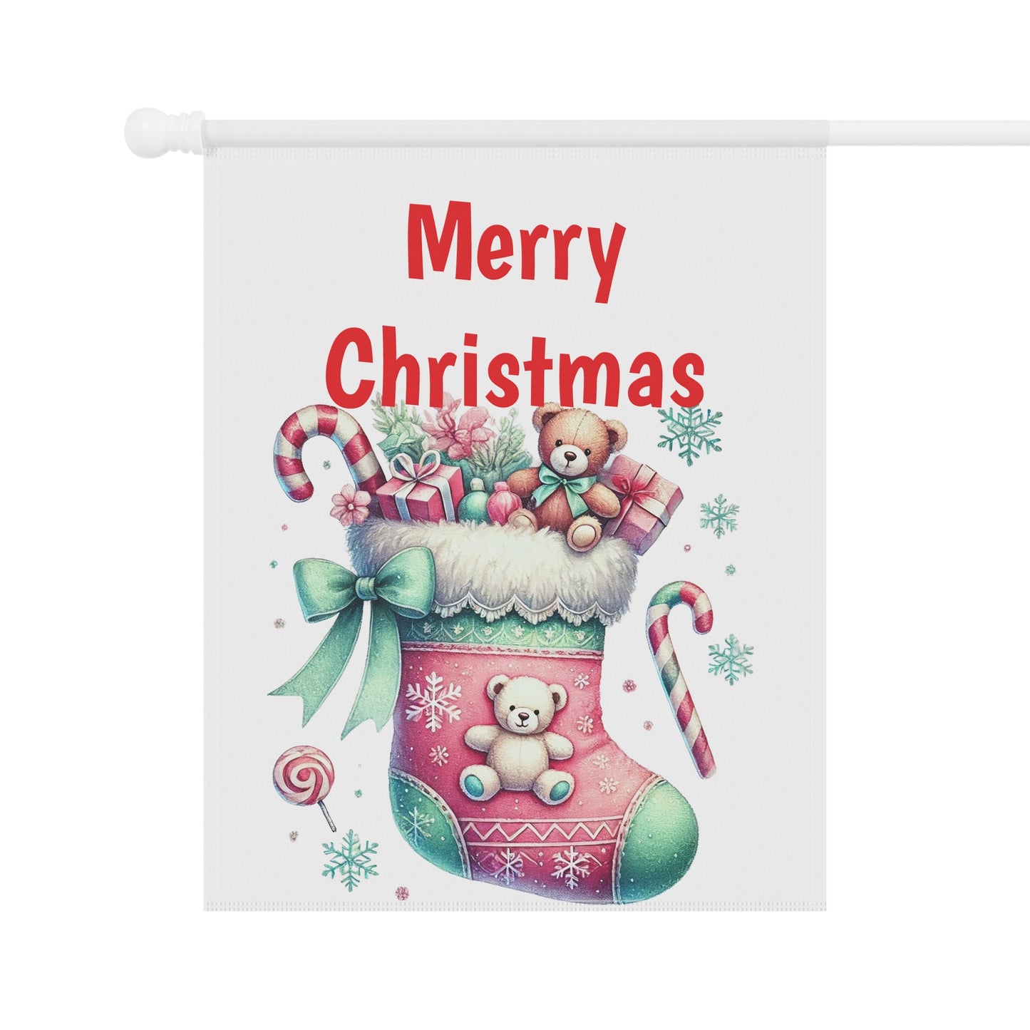 Colorful Christmas Stocking Garden Flag