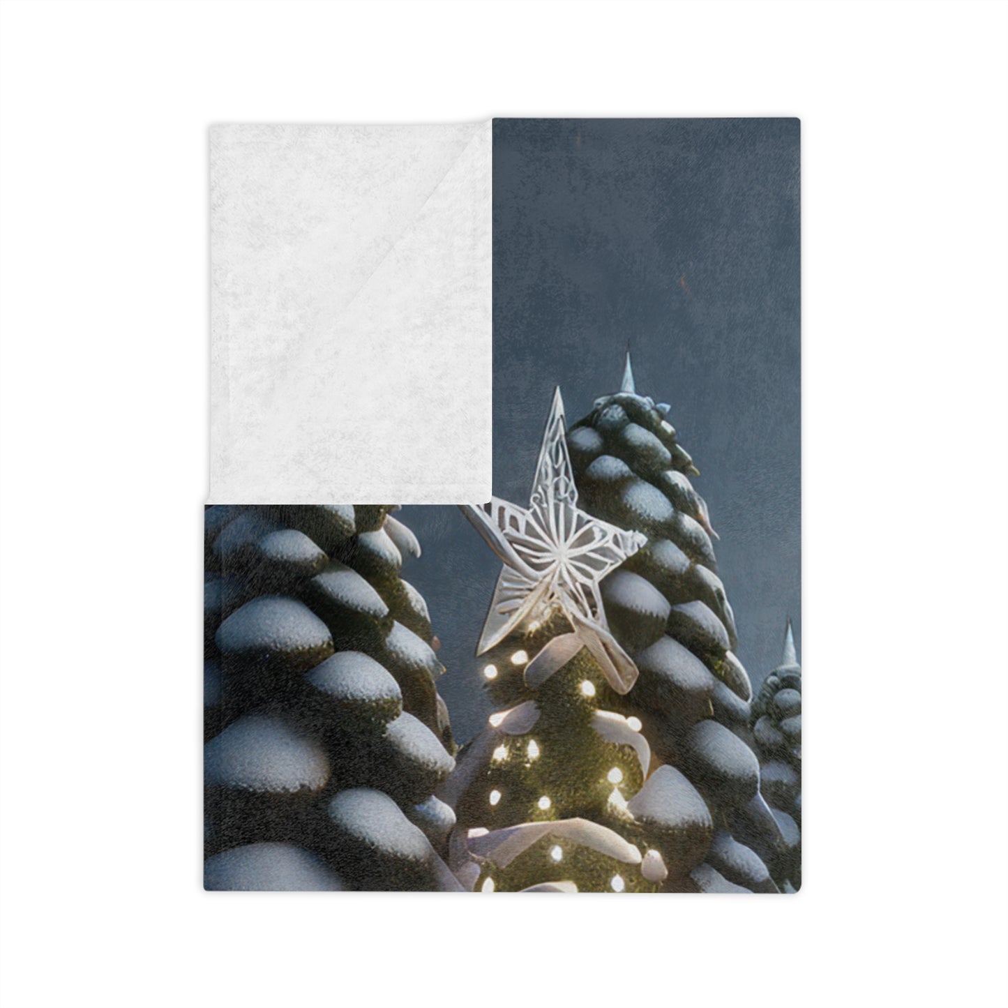 Twinkling Christmas Forest Velveteen Blanket
