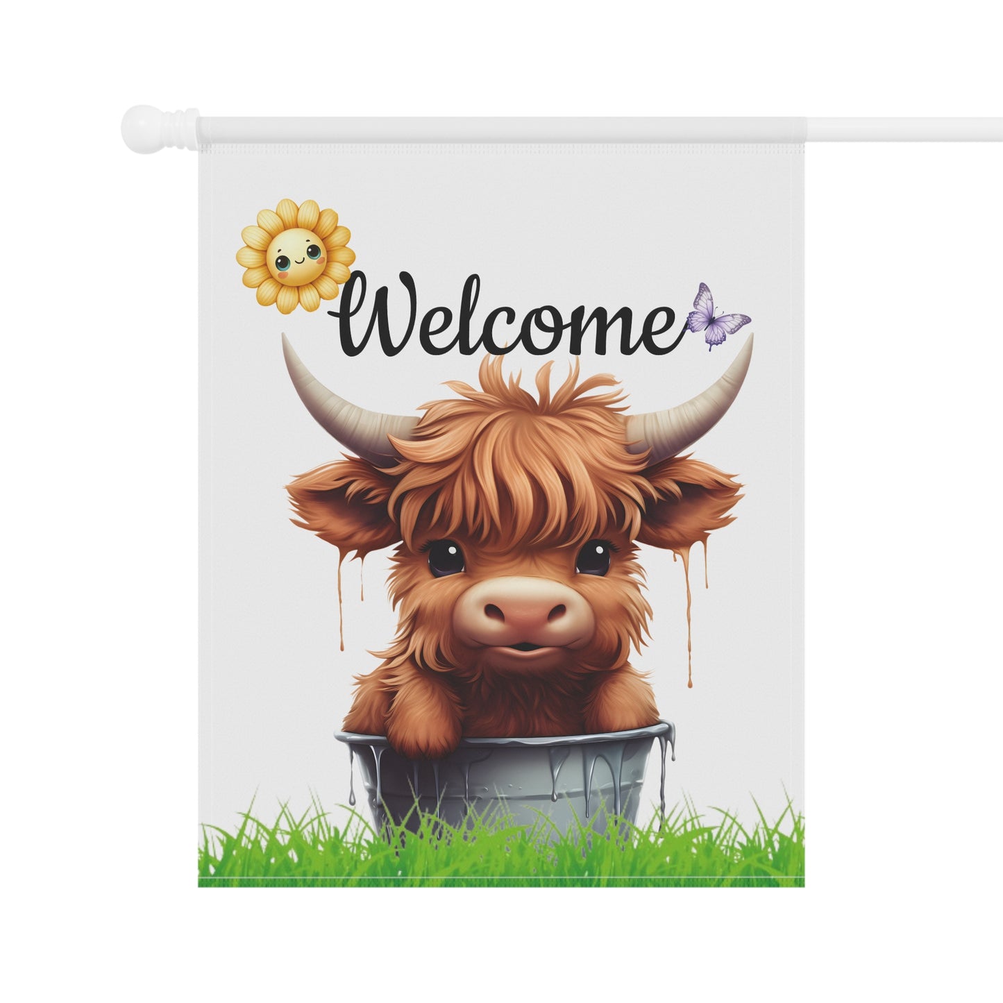 Baby Highland Cow Garden Flag