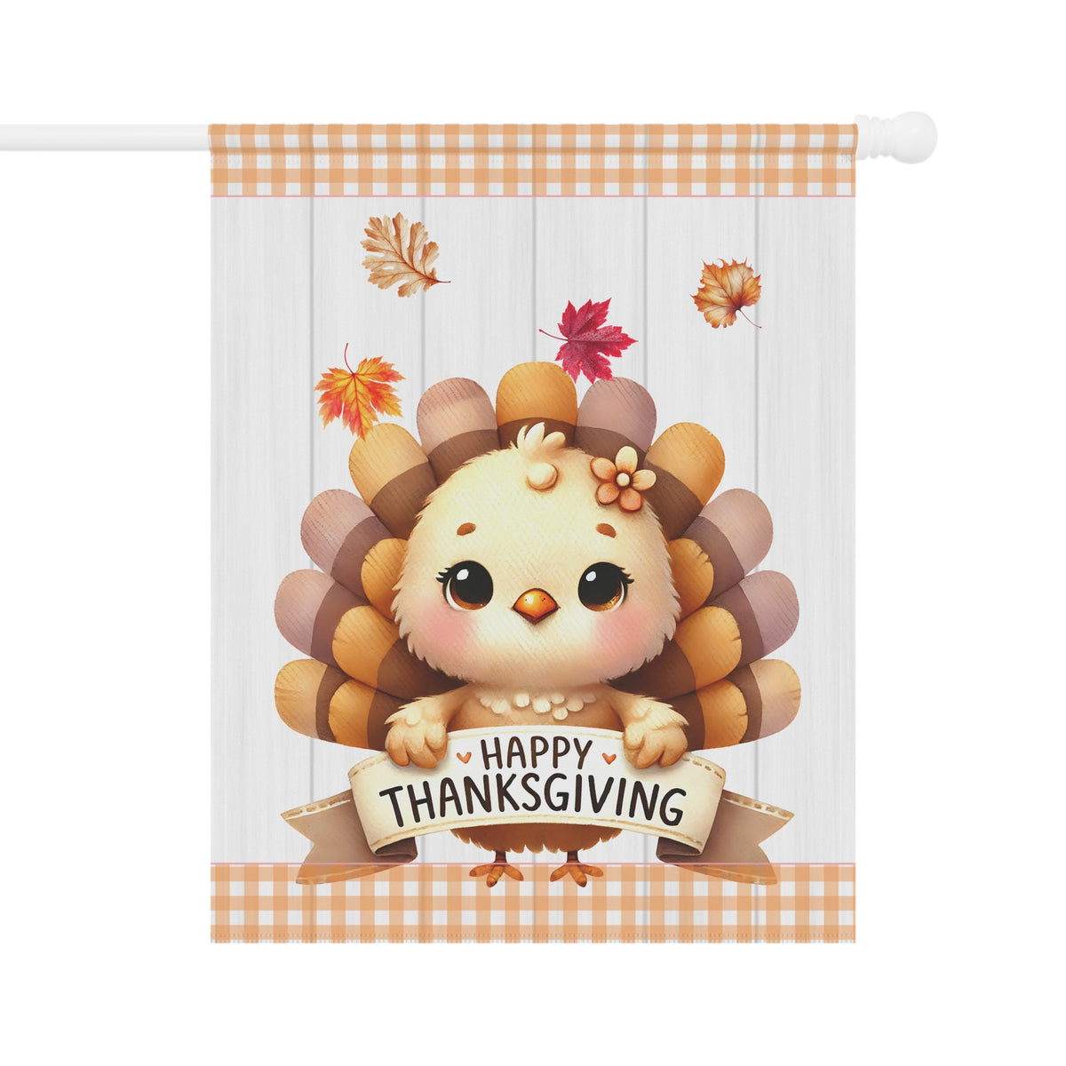 Cute Baby Turkey Thanksgiving Garden Flag