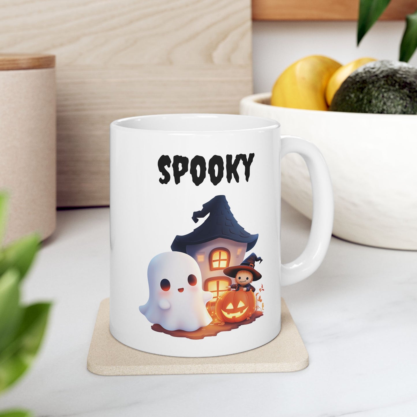 Cute Spooky Haunted House Ceramic Mug