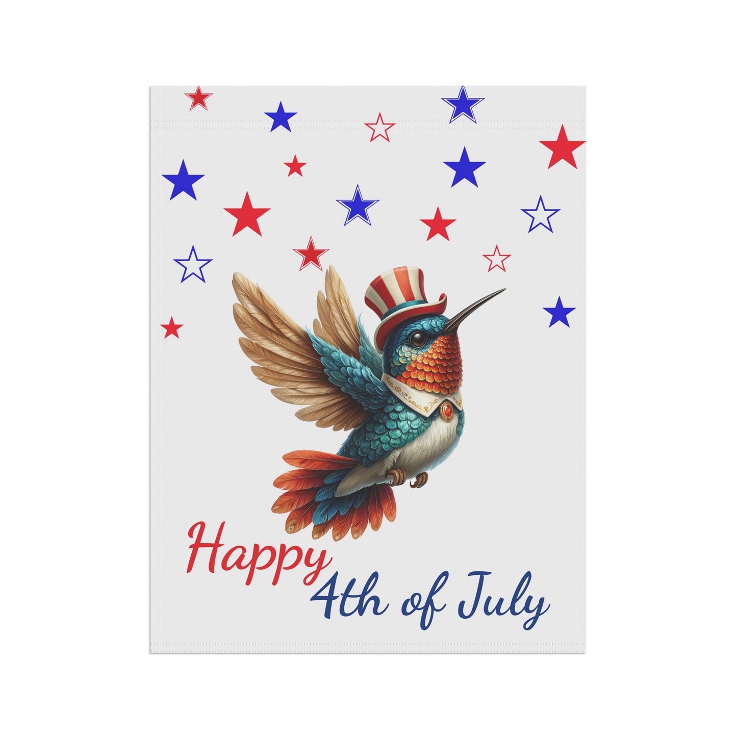 Hummingbird 4th of July Garden Flag