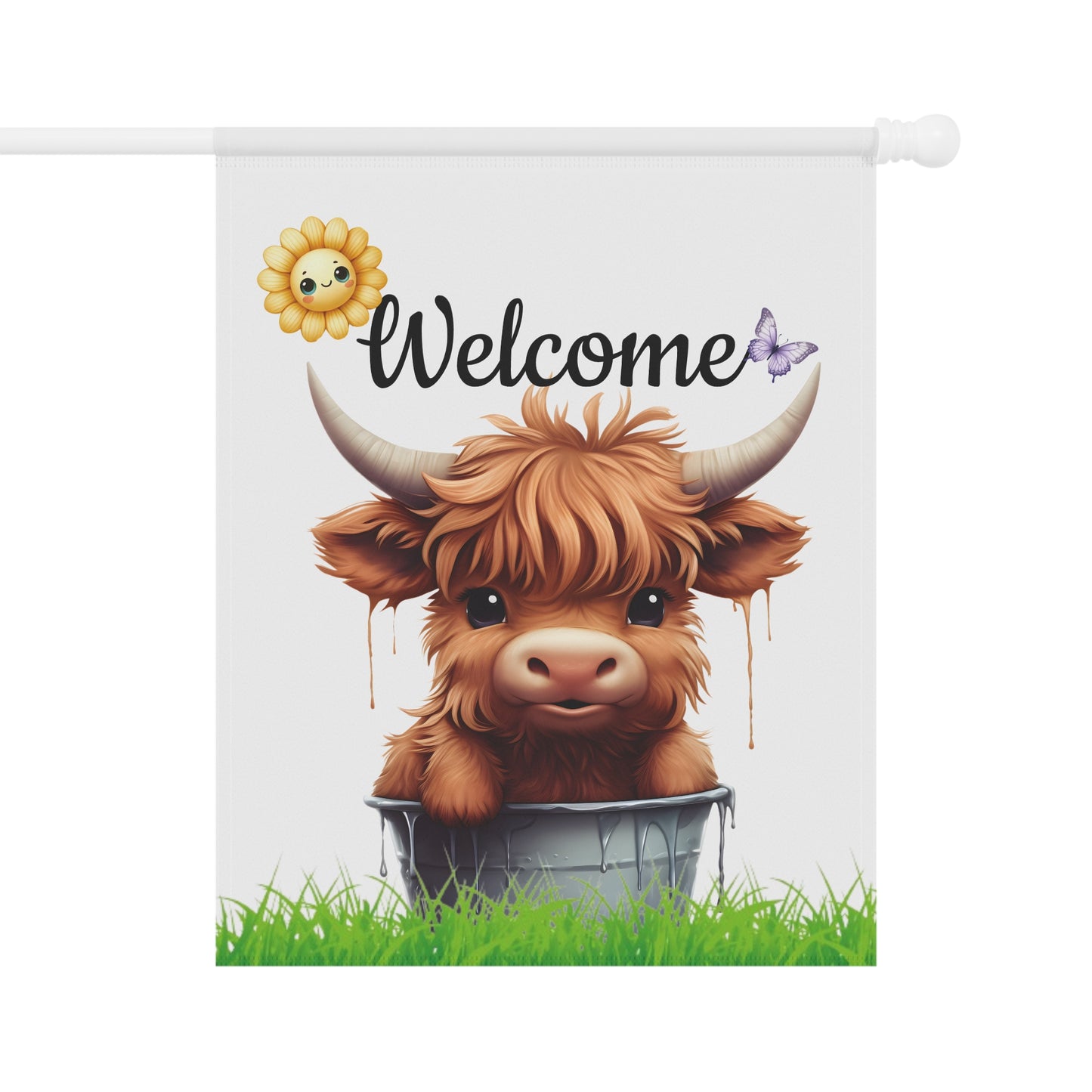 Baby Highland Cow Garden Flag