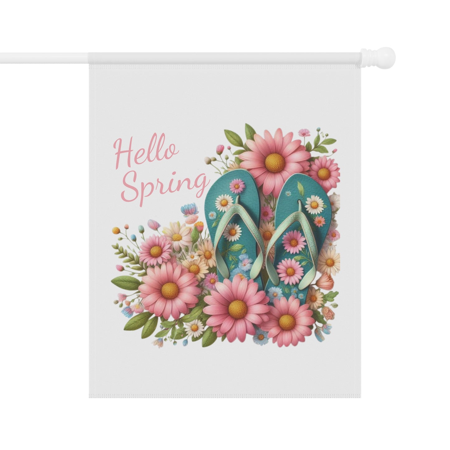 Cute Hello Spring Garden Flag