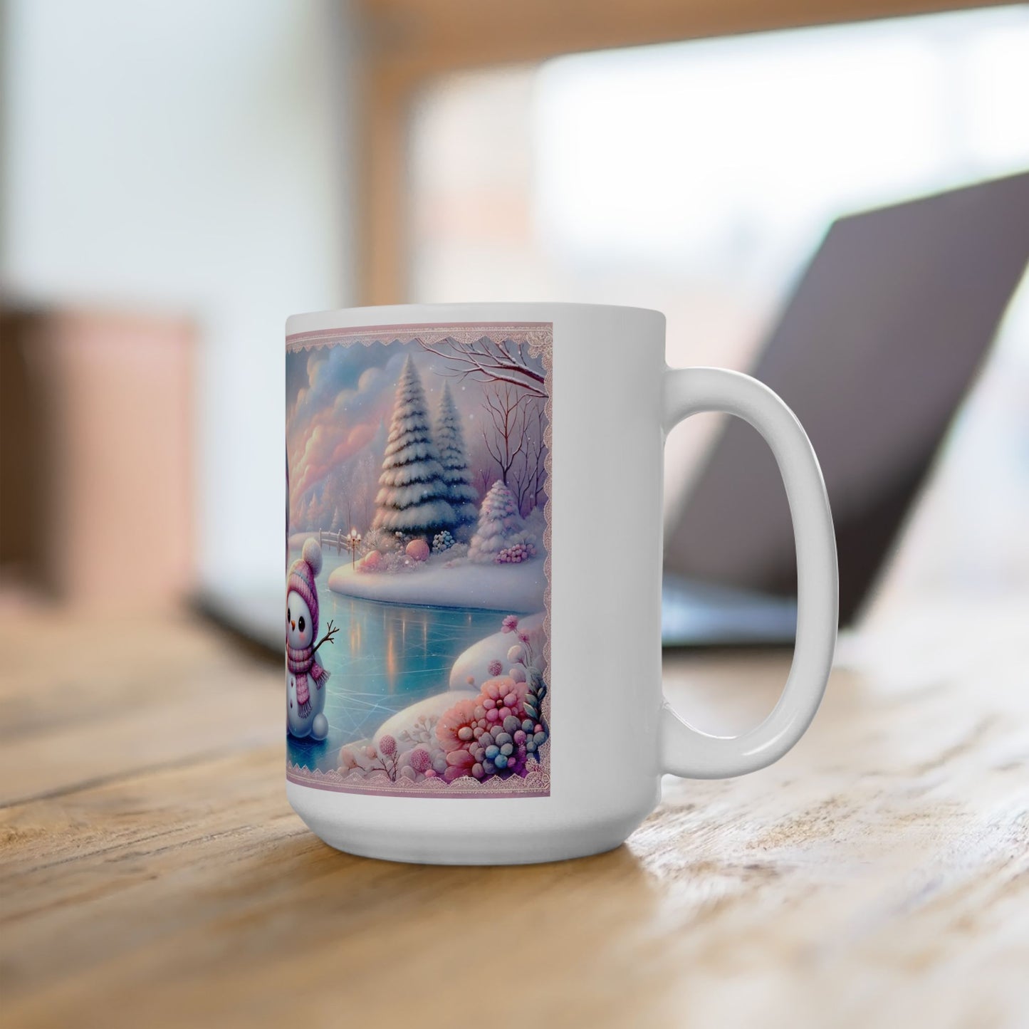 Precious Girl and Snowman Coffee Mug