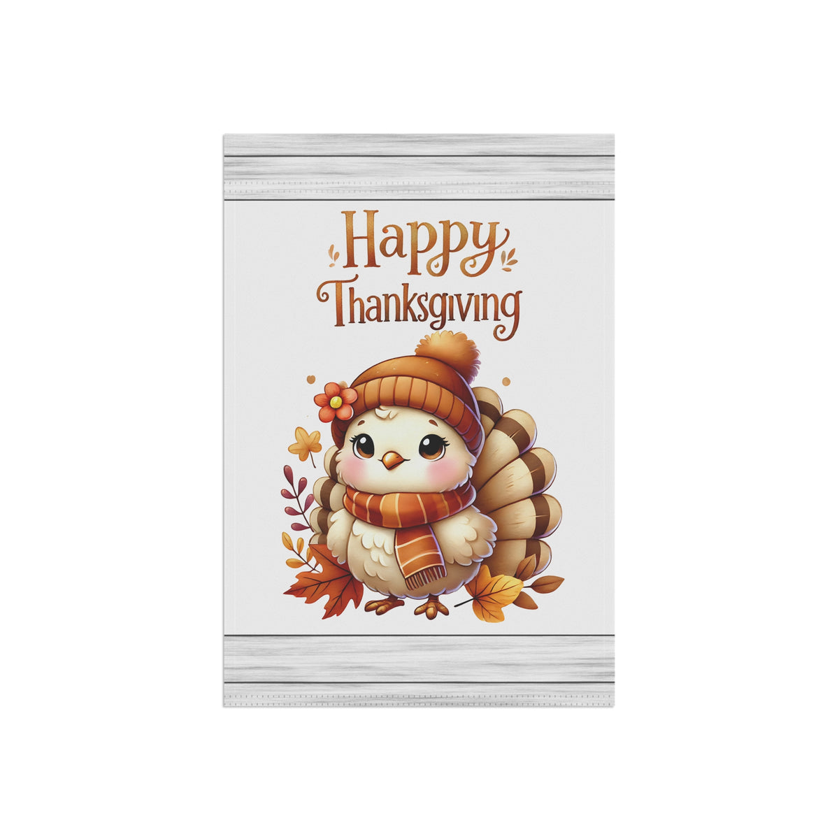 Cute Cozy Turkey Thanksgiving Garden Flag