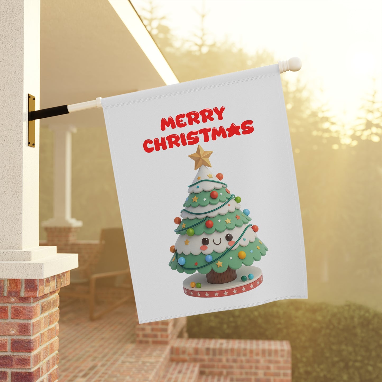 Whimsical 3D Christmas Tree Garden Flag