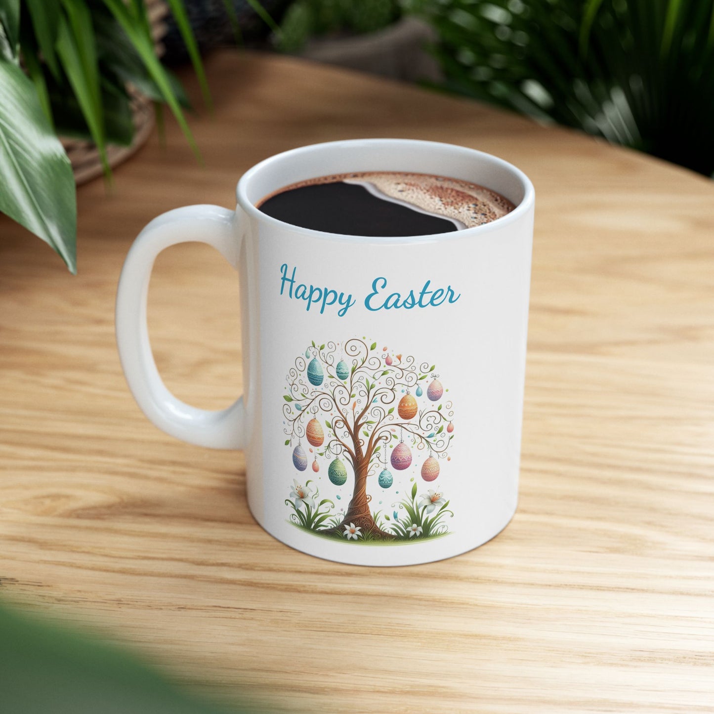 "Happy Easter" Egg Tree Coffee Mug