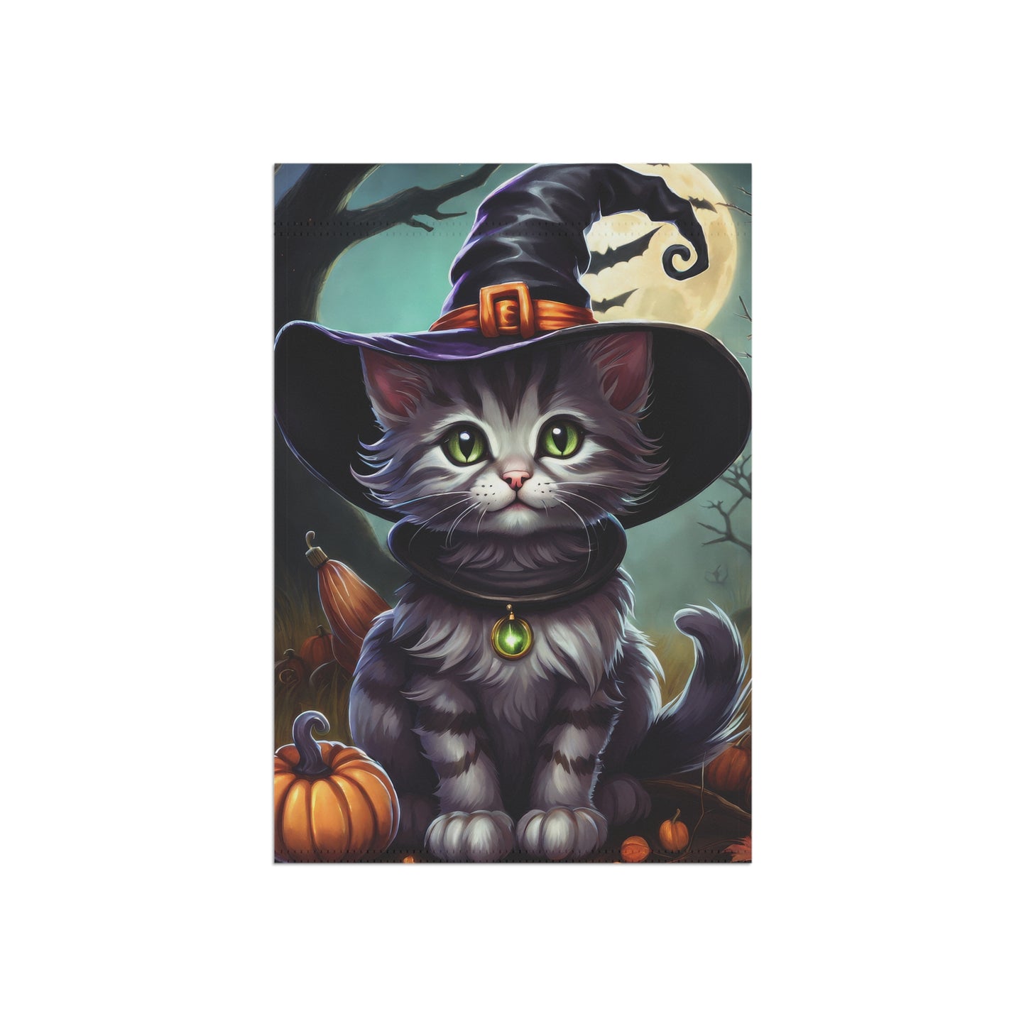 Halloween Witch Cat Garden Flag
