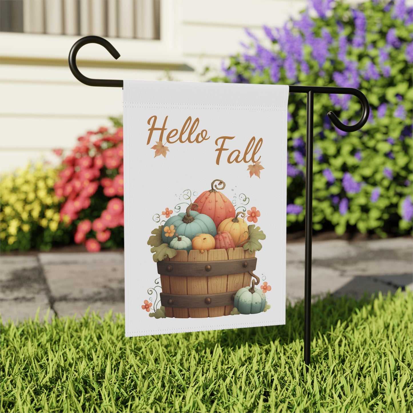 Whimsical Pastel Autumn Garden Flag