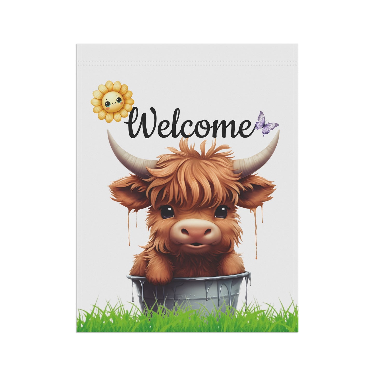 Baby Highland Cow Garden Flag