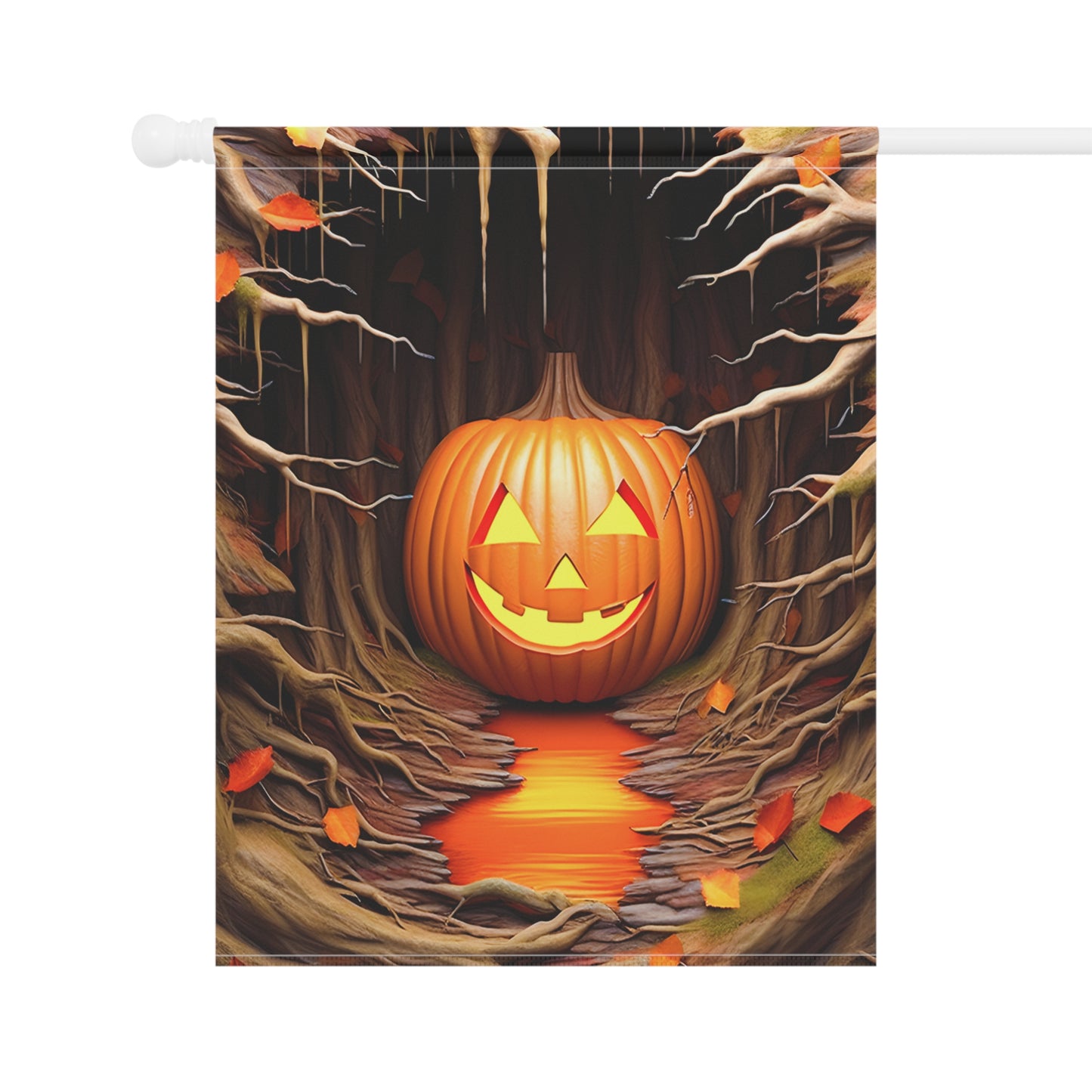 Smiling Jack-o'-Lantern Halloween Garden Flag