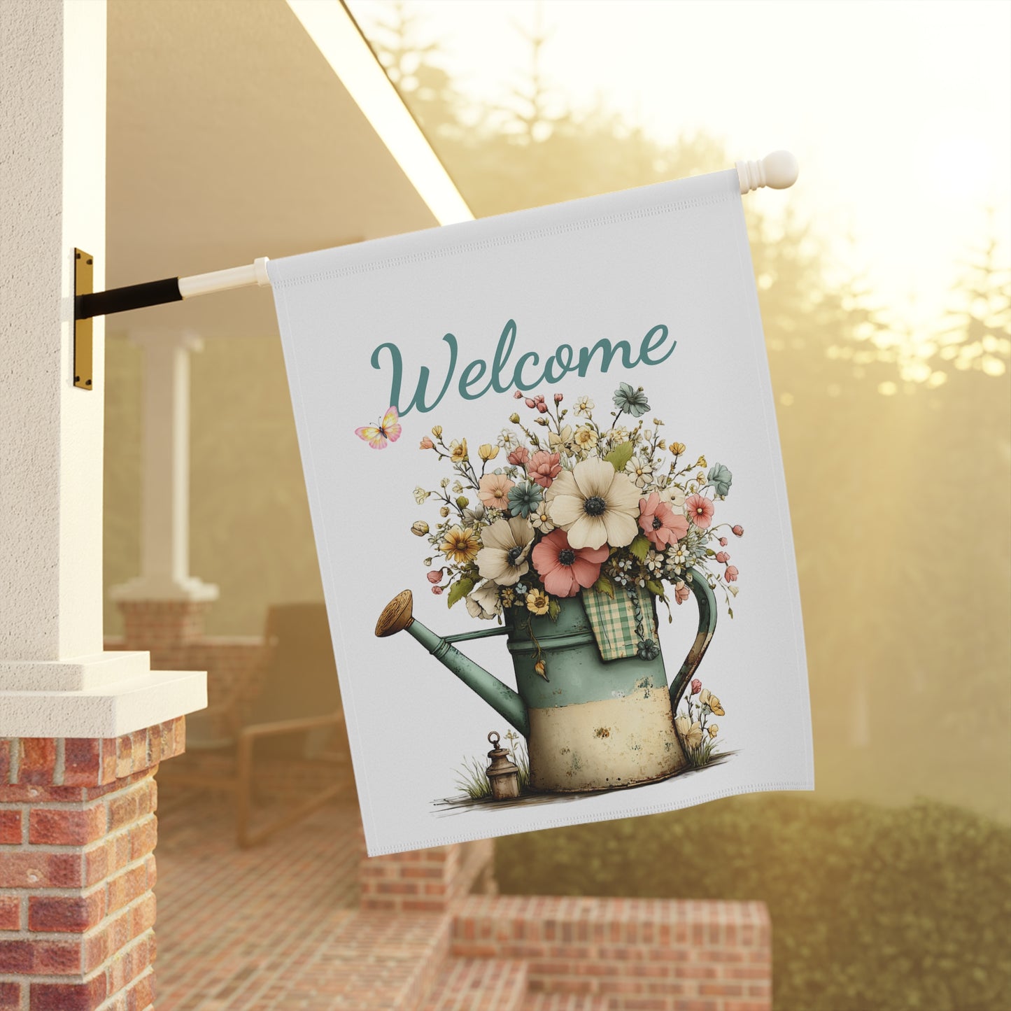 Welcome Floral Garden Flag