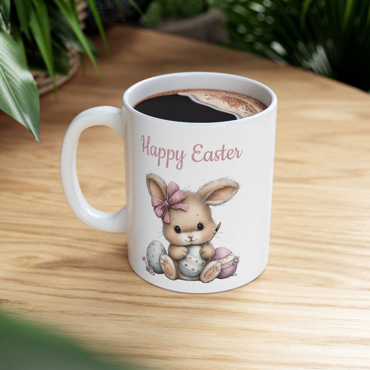 Whimsical Happy Easter Bunny Mug