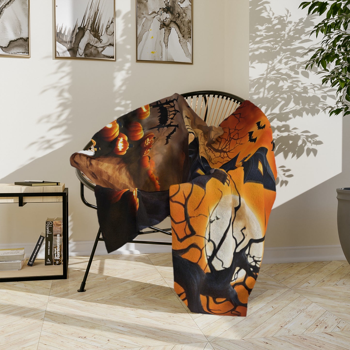 Classic Halloween Haunted House Blanket