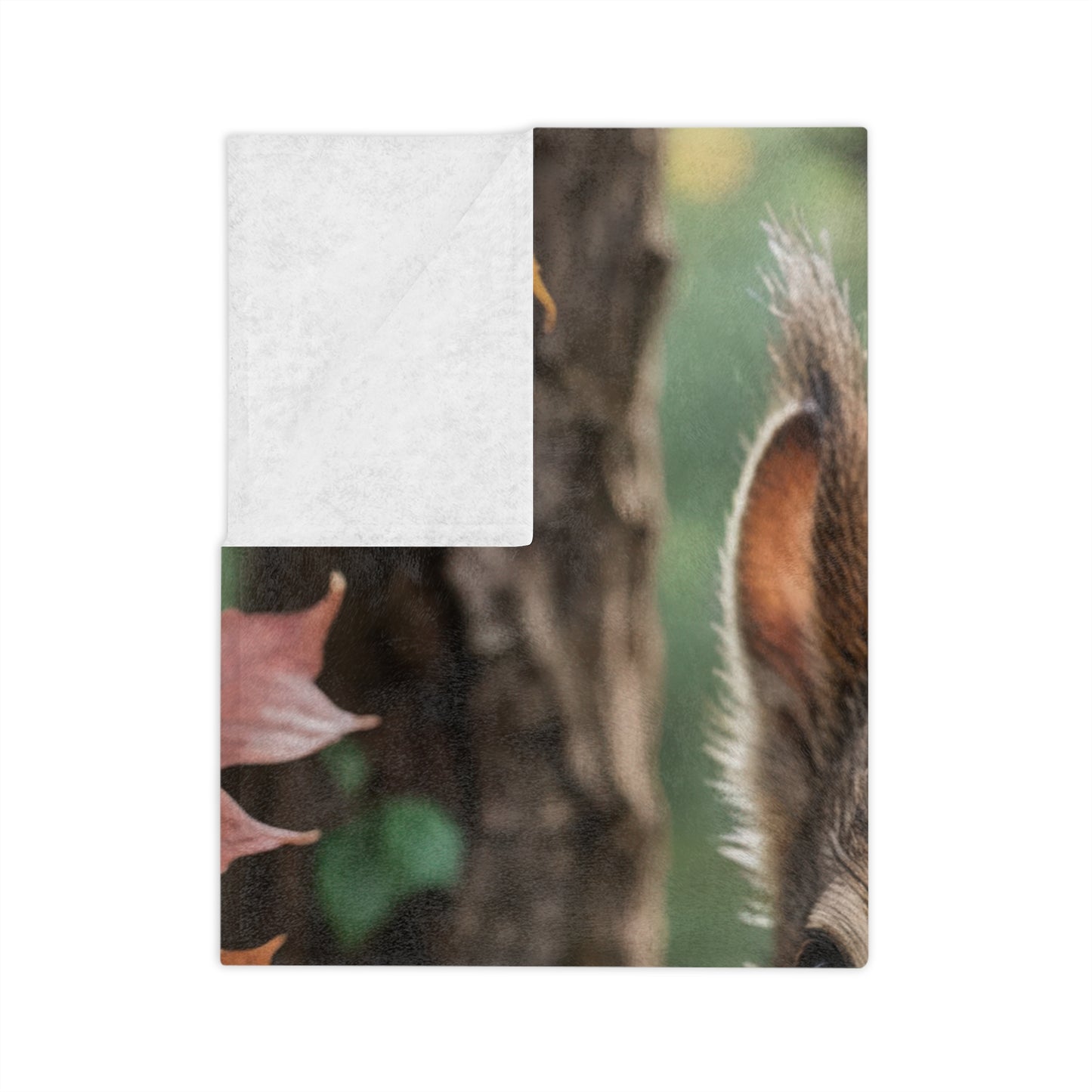 Cute Squirrel with Autumn Leaf Velveteen Blanket