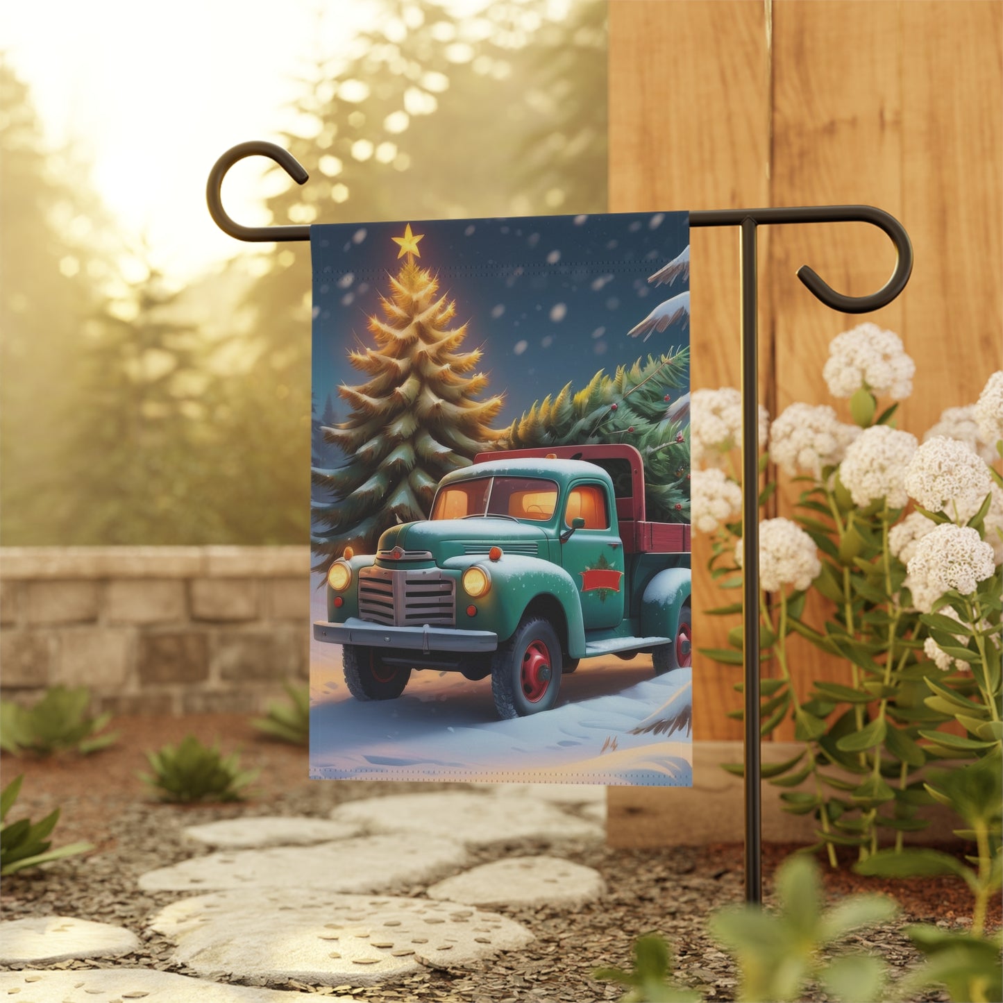 Old Fashioned Truck Holiday Garden Flag