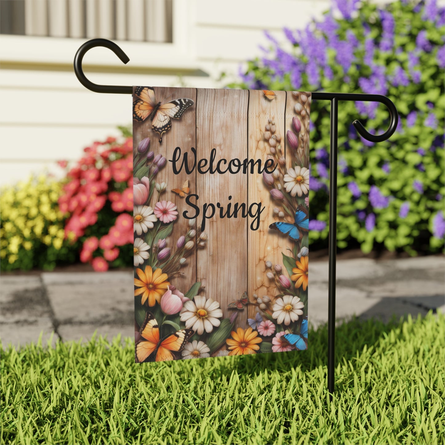 Welcome Spring Garden Flag