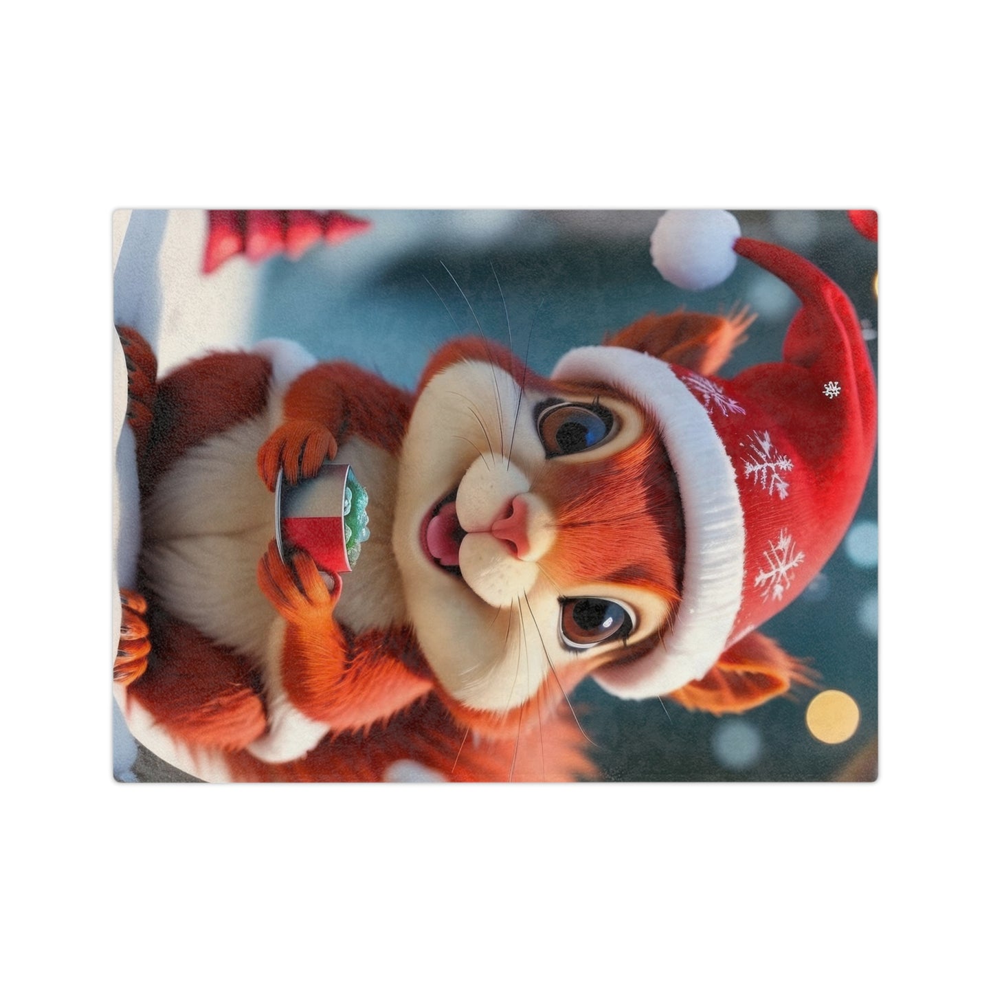 Cute Christmas Squirrel Velveteen Plush Blanket