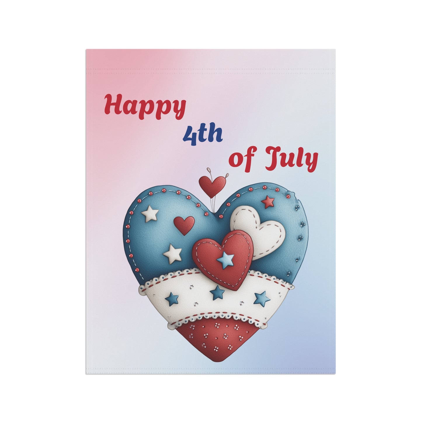 Red, White & Blue Hearts Garden Flag
