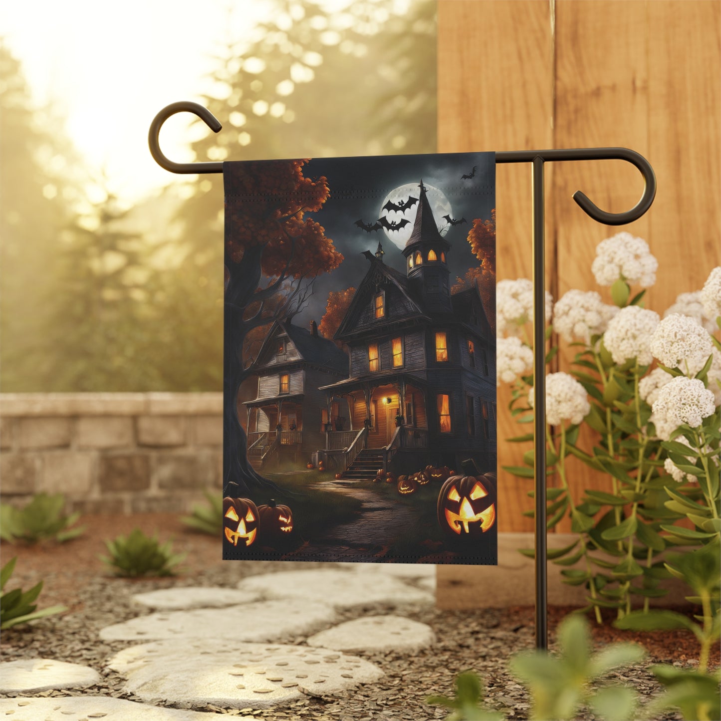 Creepy Halloween House Garden Flag/ House Banner