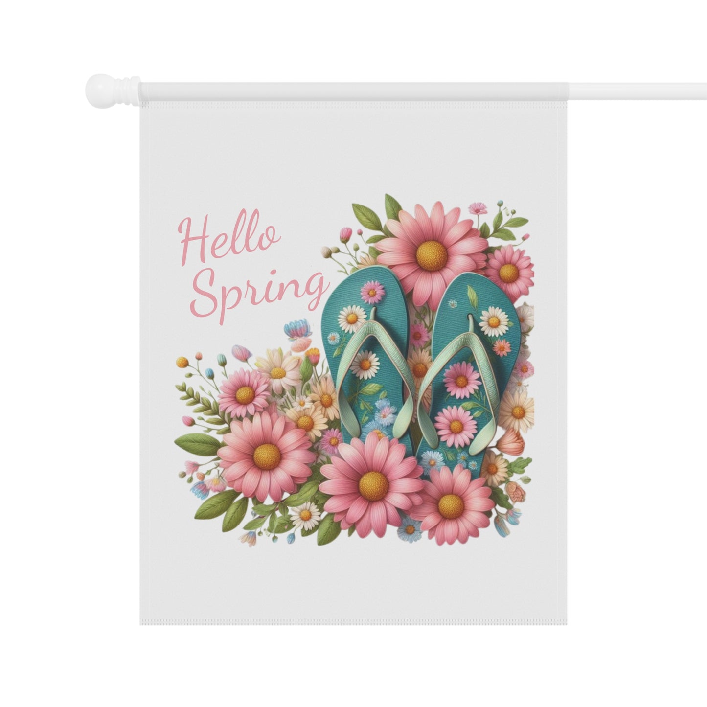 Cute Hello Spring Garden Flag
