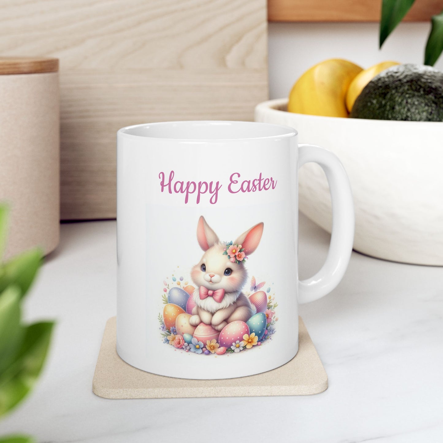 Cute Floral Easter Bunny Gift Mug