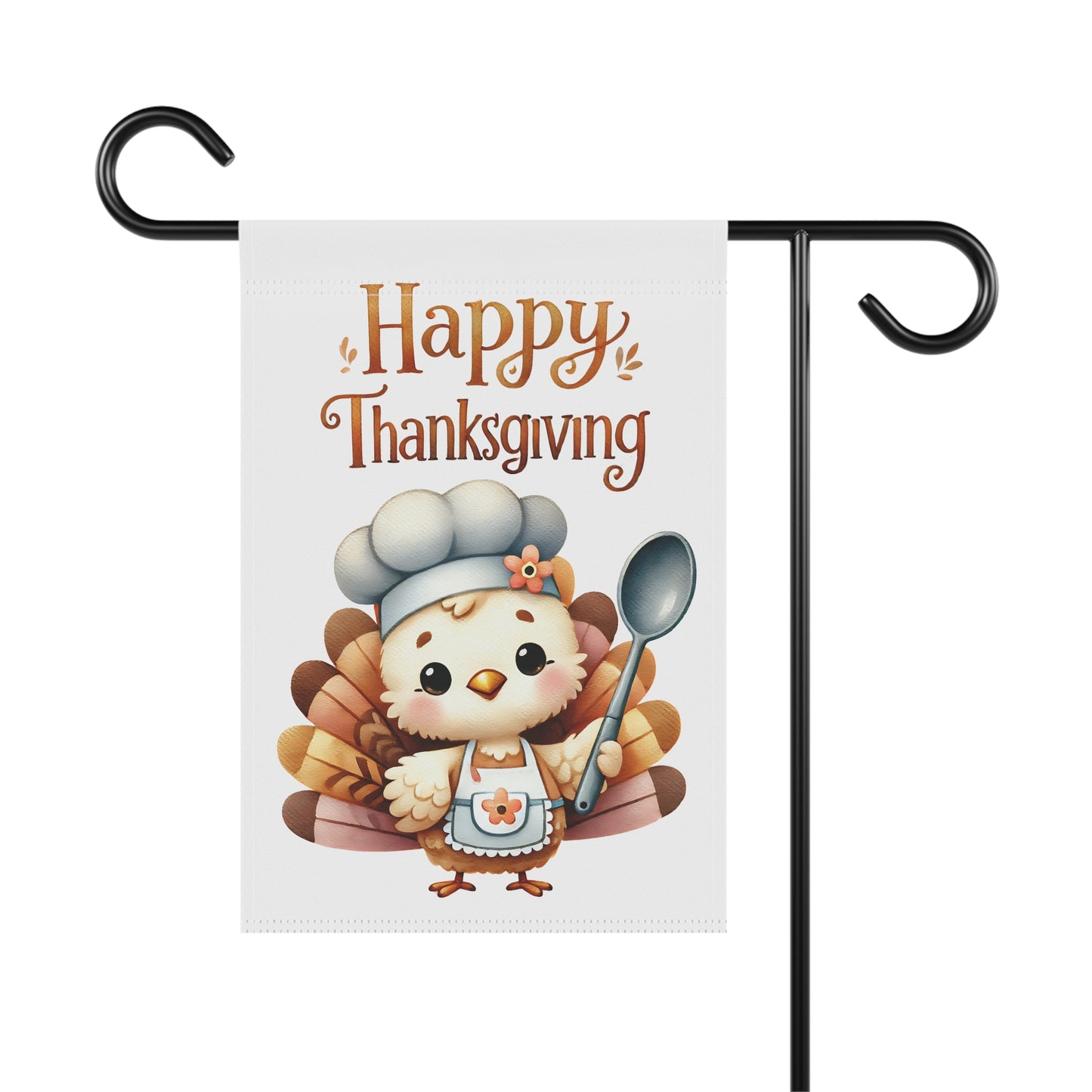 Cute Chef Turkey Happy Thanksgiving Garden Flag