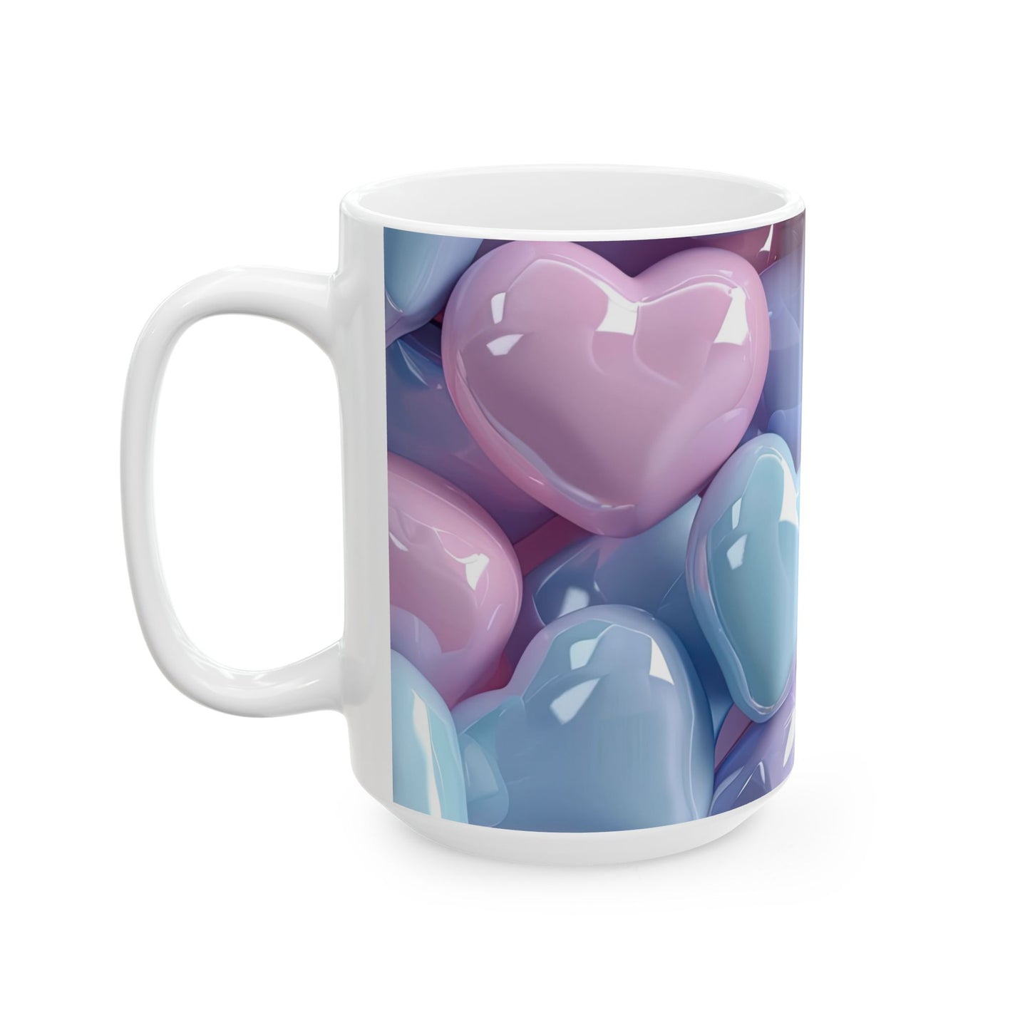 Pastel Hearts Ceramic Coffee Mug