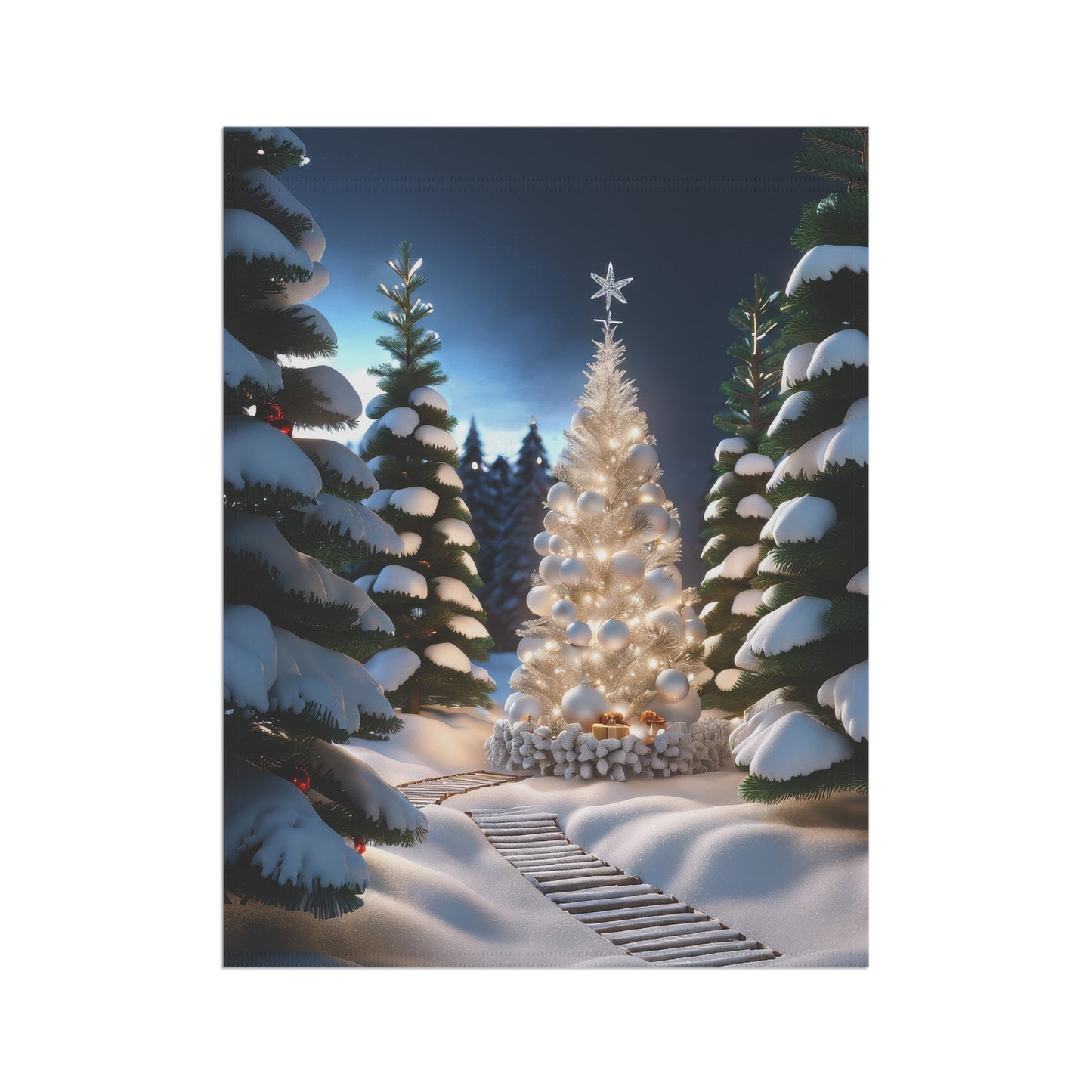 Magical Illuminated Forest Garden Flag