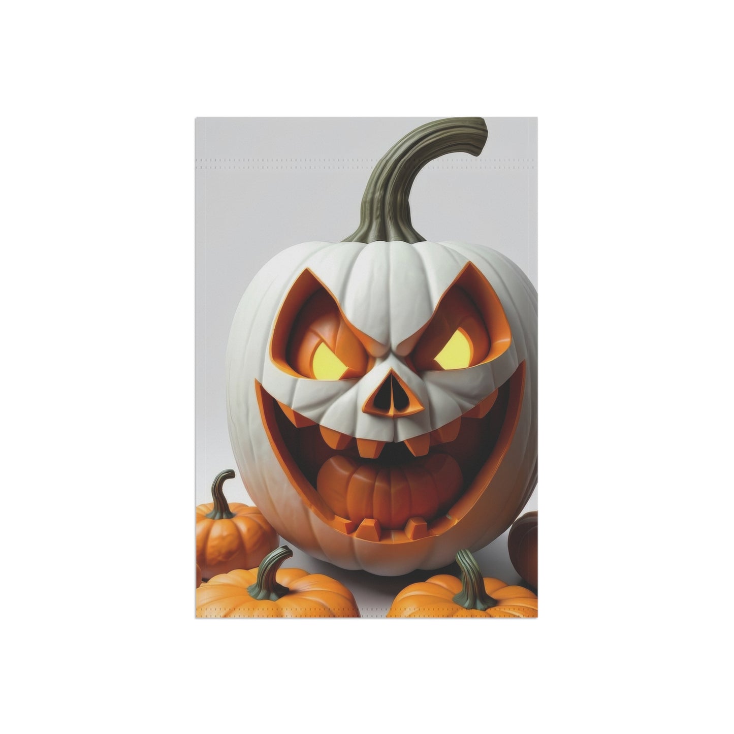 Spooky White Pumpkin Halloween Garden Flag