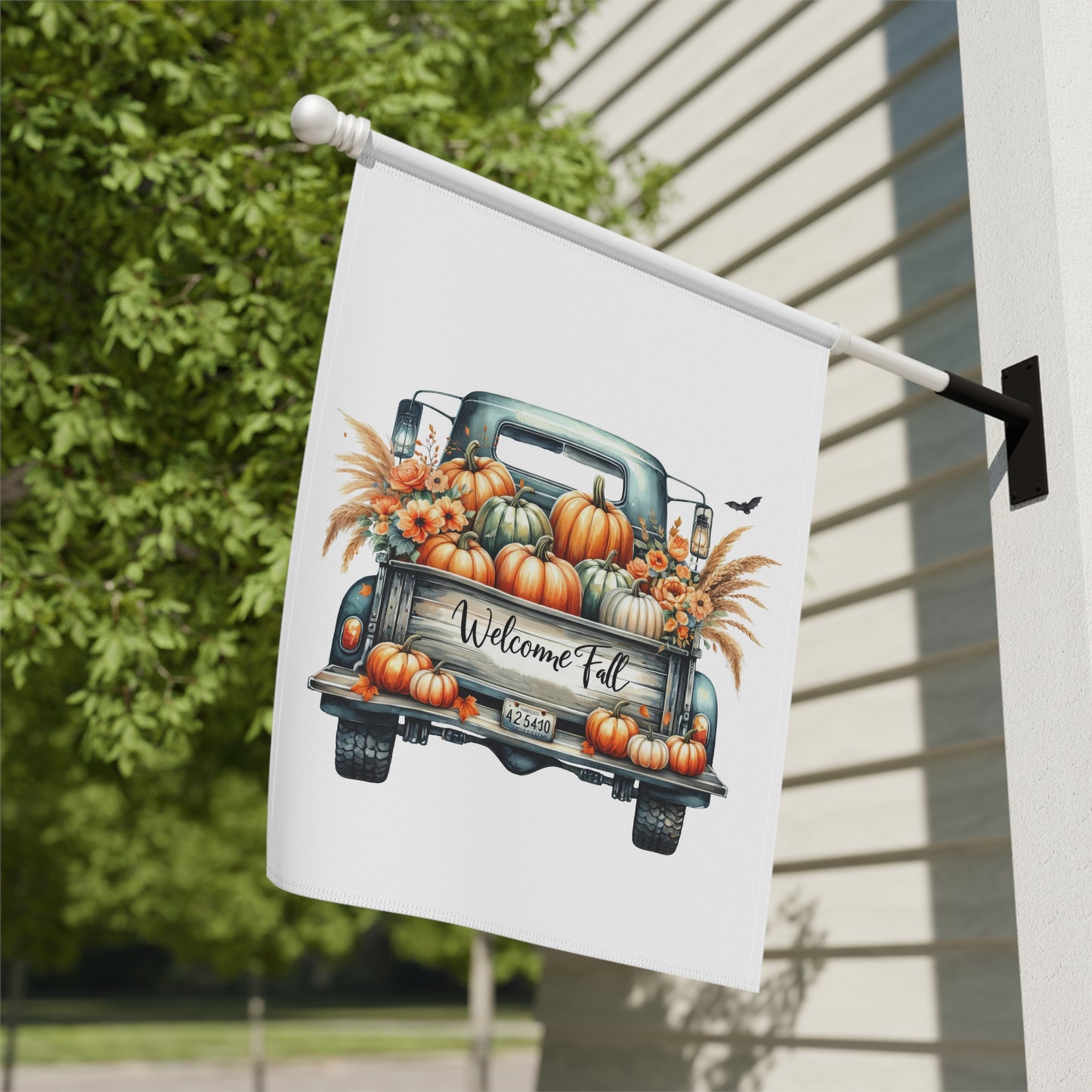 "Welcome Fall" Vintage Truck & Pumpkin Garden Flag