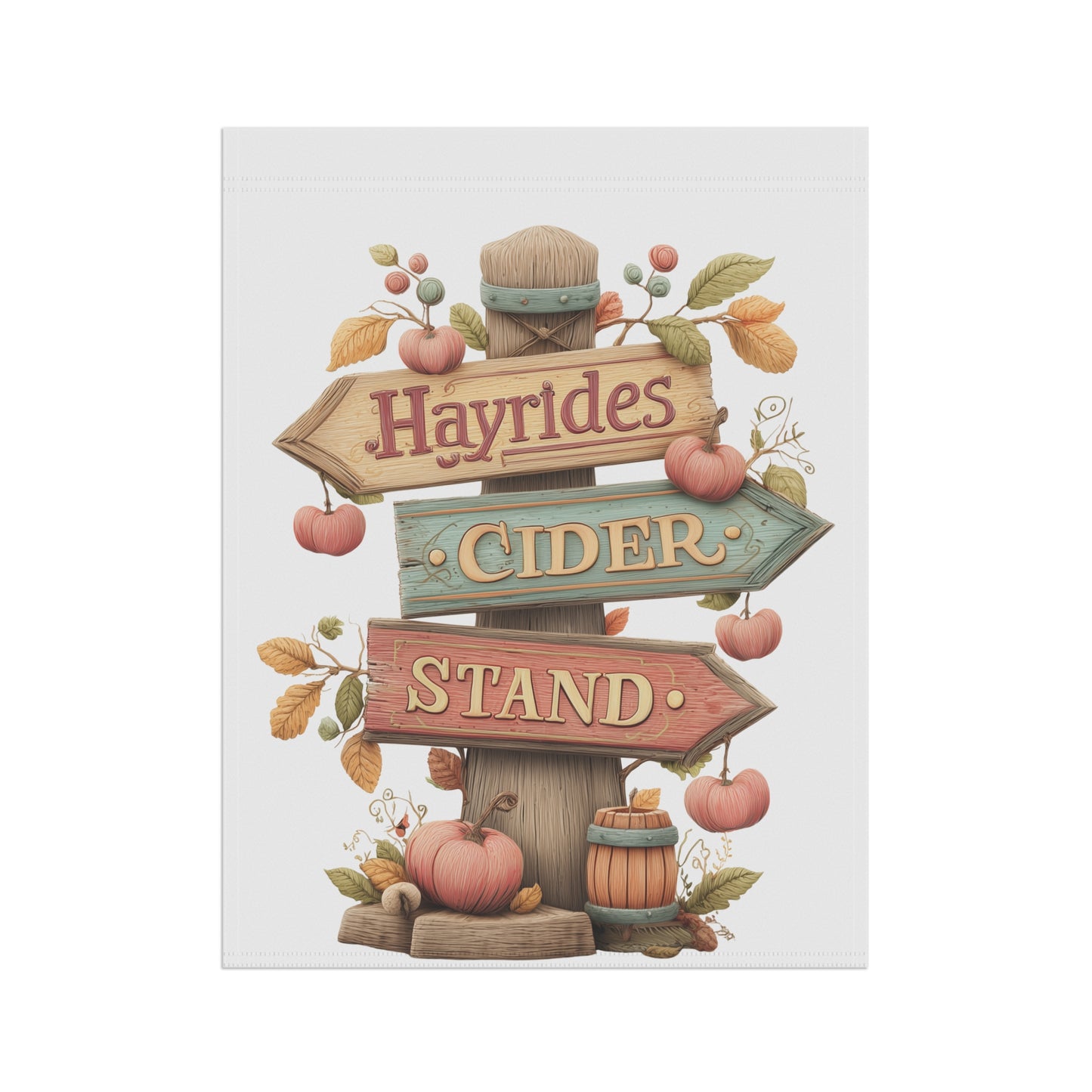 Pastel Autumn Garden Flag