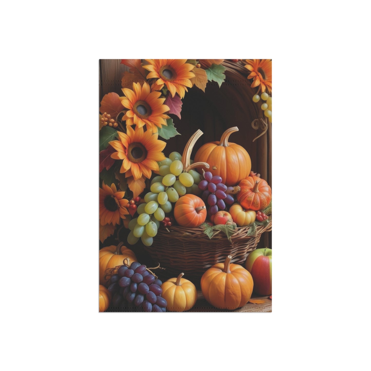 Harvest Basket Thanksgiving Garden Flag