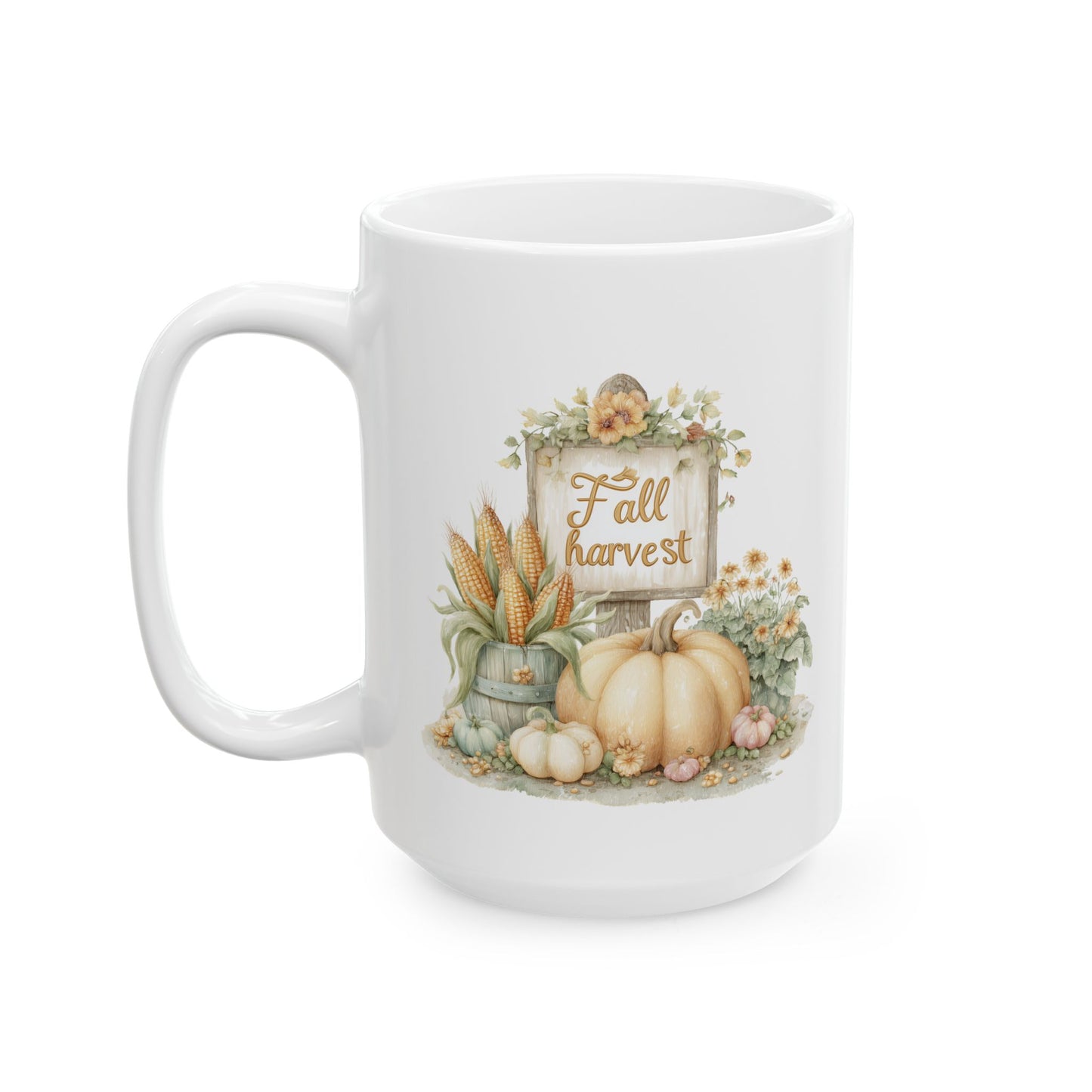 Fall Harvest Watercolor Coffee Mug