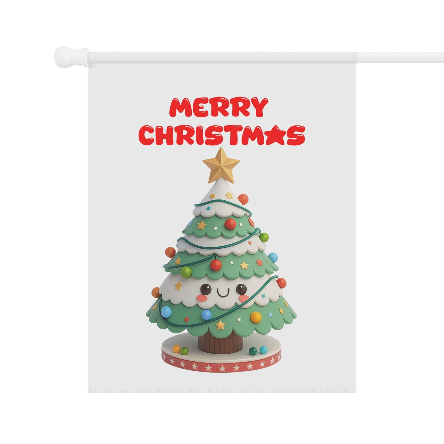 Whimsical 3D Christmas Tree Garden Flag