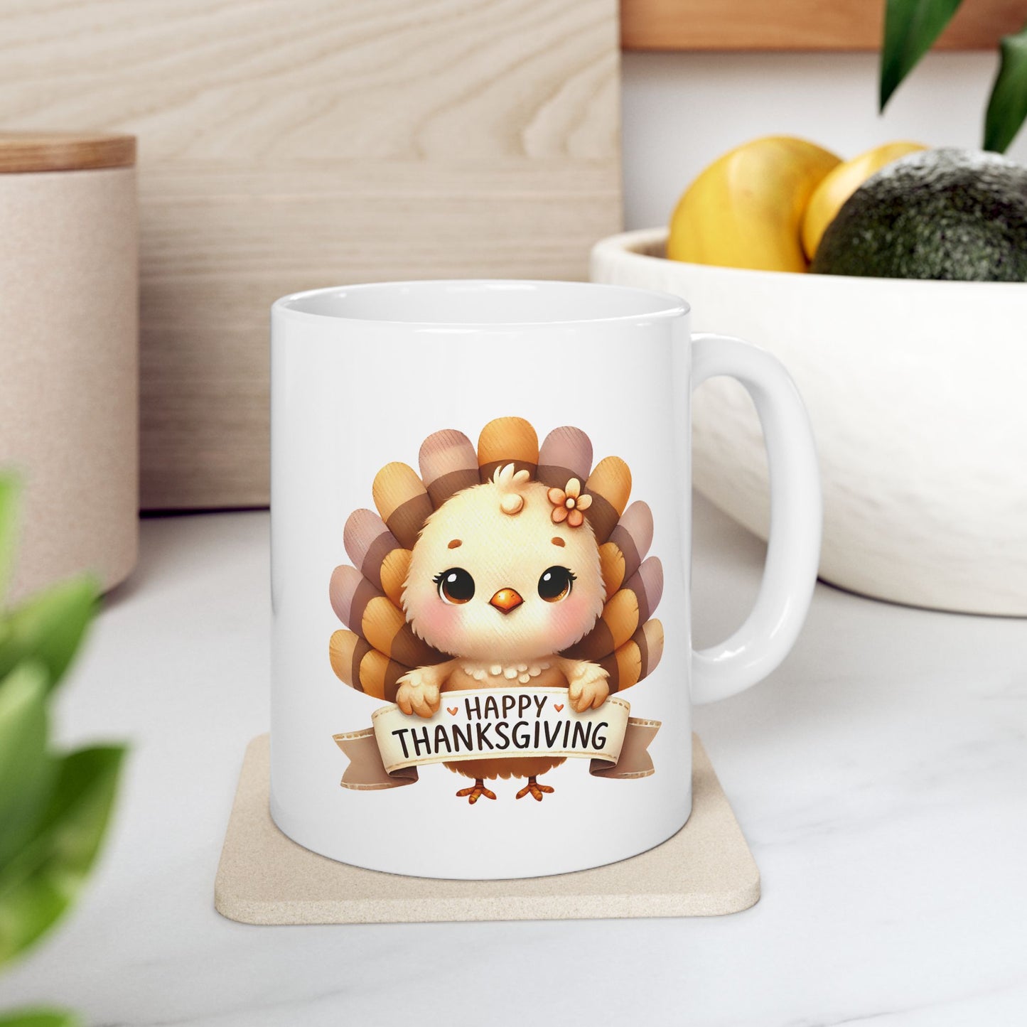 Adorable Thanksgiving Turkey Ceramic Mug