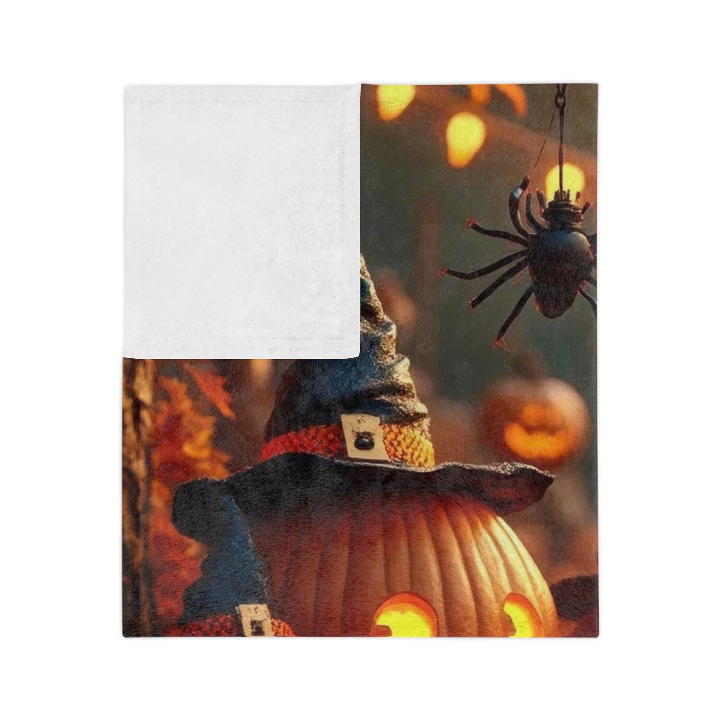 Spooky Pumpkin Patch Halloween Plush Blanket